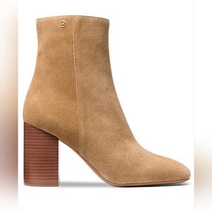MICHAEL KORS WOMEN'S HAZEL LEATHER BLOCK HEEL BOOTIE SIZE 10 & 11 NIB